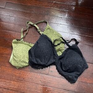 Aden Black and Ivy Racerback Lace Bralette Large